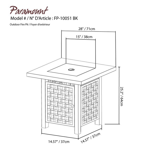 Paramount square gas Firepit